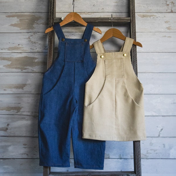 Dungarees and Pinafore sewing pattern | A4/Letter, A0 and Projector formats | Kids sizes