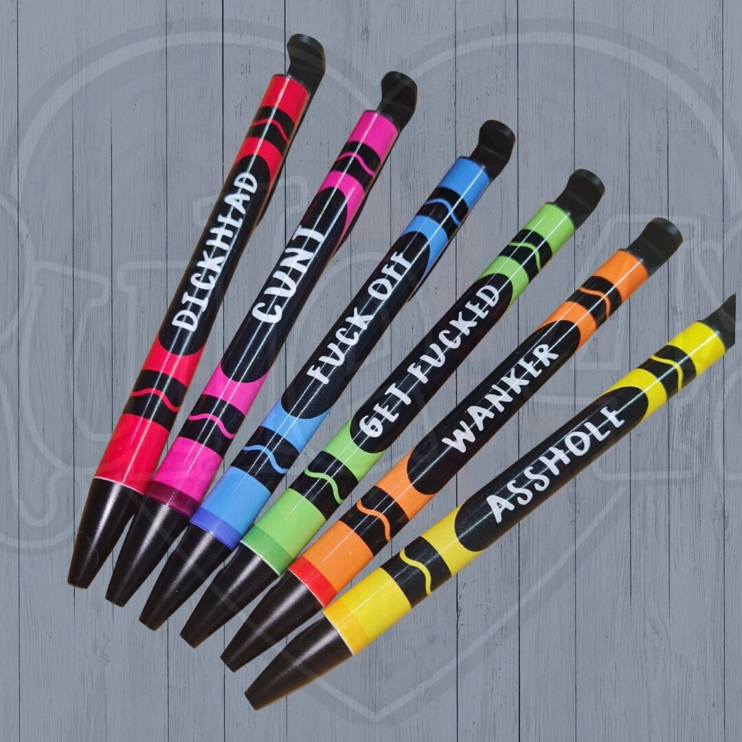 5-Piece set Fuck Pens, Fuck It Pens, Fancy Fuck You Pens, Swear Words  Ballponit Pens, Novelty Pens for Adults, Black Ink 1.0 mm Ballponit Pens