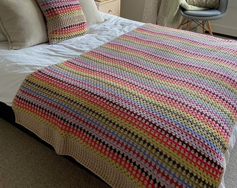 Crochet Granny Stripe Blanket Pattern Madebyanita