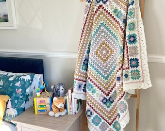 First Adventures - Crochet Granny Square Blanket Pattern - Easy Crochet Throw PDF