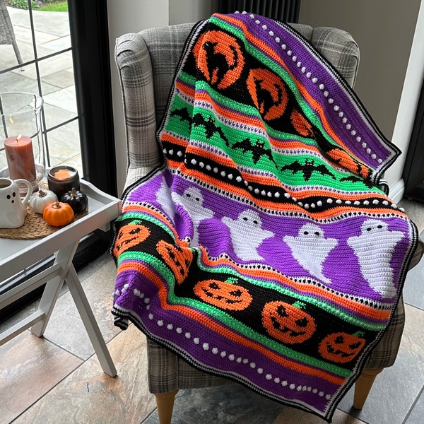 Halloween Dreams Crochet Blanket Pattern - Easy Crochet Throw PDF