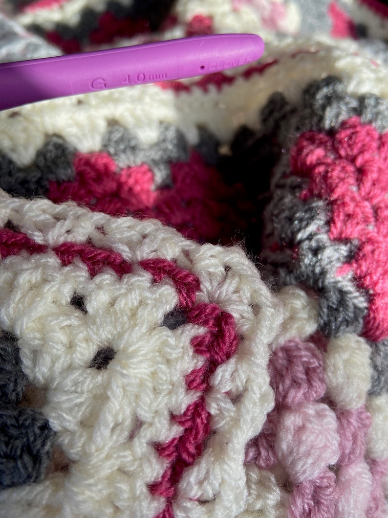 Emma's Hearts Crochet Blanket Pattern Granny Square Etsy