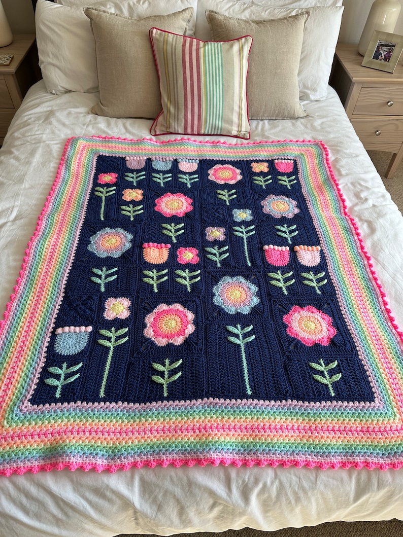Scandi Meadow Modern Crochet Blanket Pattern Etsy