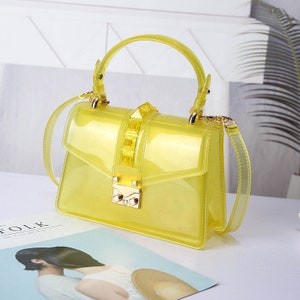 Yellow PVC Jelly Bag Transparent