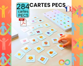 284 Cartes PECS Autisme TSA pdf en français, outils de Communication Non Verbale Enfant Montessori, Picto Routines Visuelles sourds, muets