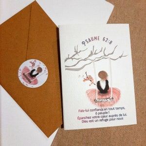 JW carte dorure langue et texte au choix reproduction aquarelle +enveloppe+étiquette remerciement texte encouragement pionnier jw.org