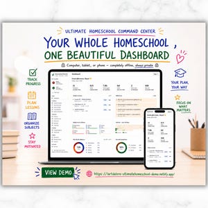 Ultimate Homeschool Planner App | Digital Command Center for Multiple Kids | Loop Schedule, Grades, Attendance, Transcript | Undated
