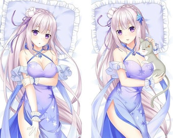 Zero Starting Life in Another World Emilia Dakimakura Anime Hugging Body Pillow Cover Case 150x50cm