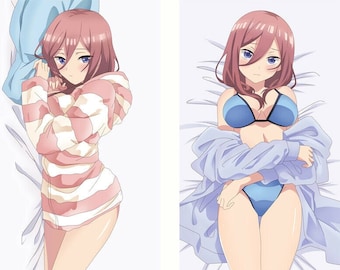 Miku Nakano Quintessential Quintuplets Dakimakura Anime Body Pillow Case  93054 Female School uniform Kimono –