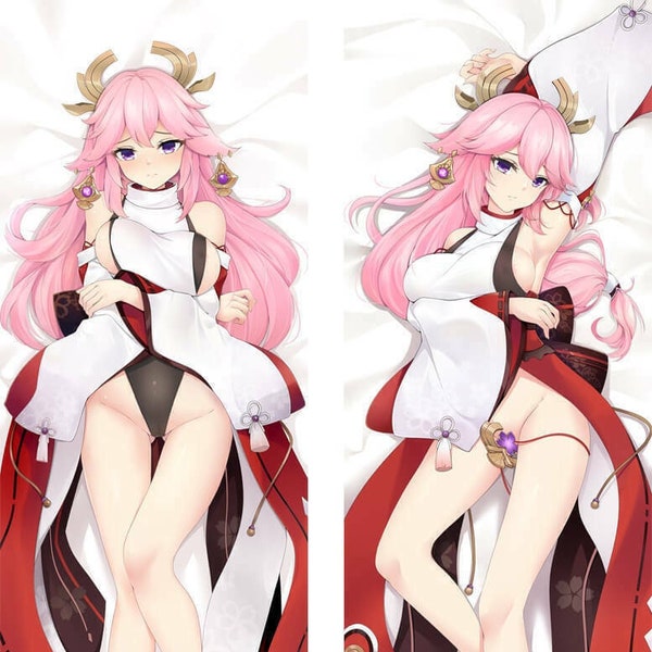 Genshin Impact Yae Miko Dakimakura Anime Body Pillow Cover Case 150x50cm