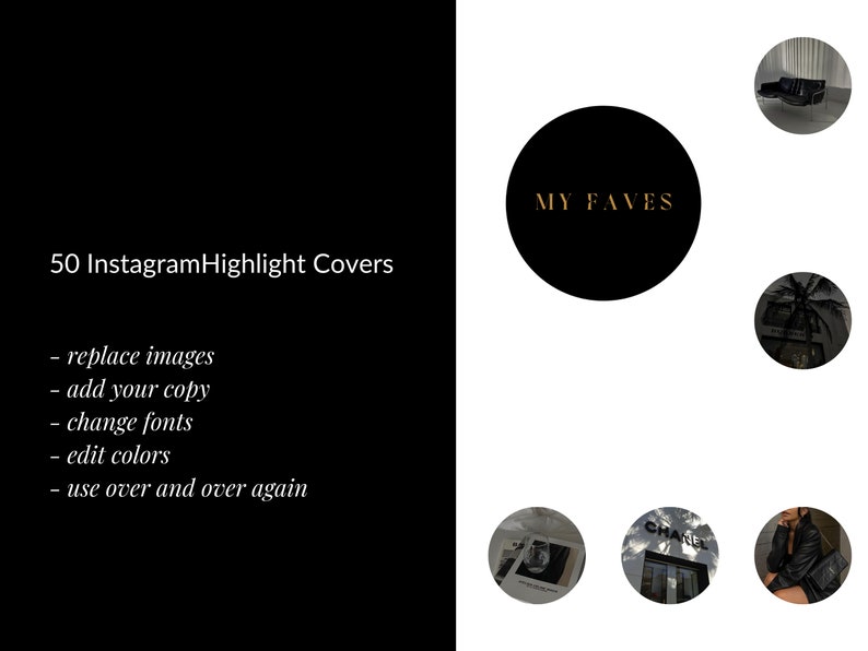 50 Black Luxury Aesthetic Instagram Highlight Covers | Etsy