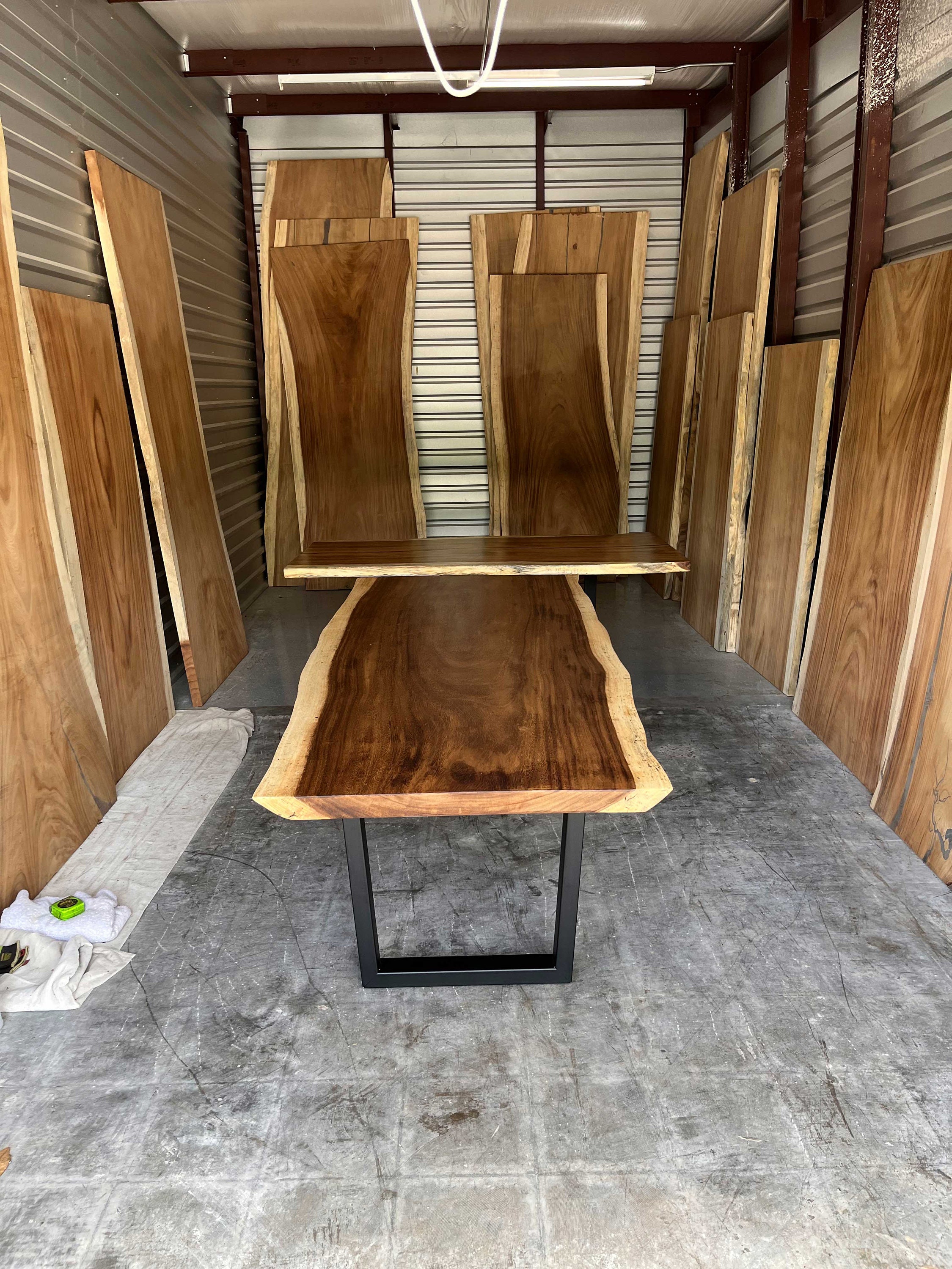 Handmade Rustic Dining Table, Boho Live Edge Wood Slab Countertop