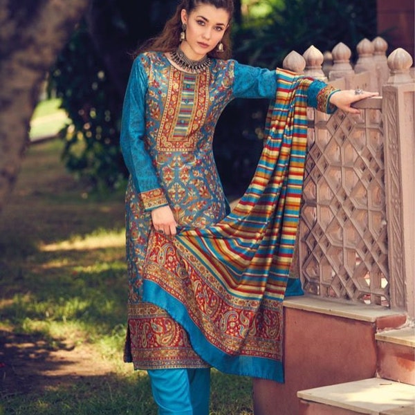 Traditional Women Wear Ethnic Wear Pashmina Winter Wear Suits | Salwar Kameez | Pants | Designer Suits | Partywear | Mother's Day Gift