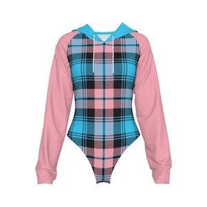 Stylish TransWomen&#39;s Raglan Sleeve Hooded Bodysuit | Chic and Trendy Fashion
