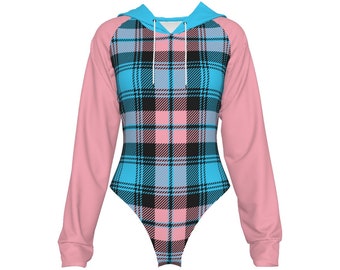 TransWomen's Raglan Ärmel Kapuzen Bodysuit