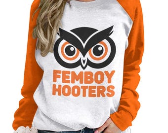 Femboy Hooters Raglan Round Neck Sweater - Comfortable, Versatile, and Stylish