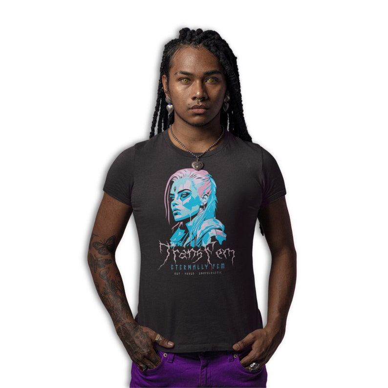 TransFem Metal Inspired Unisex Regular T-Shirt 100% Cotton image 1