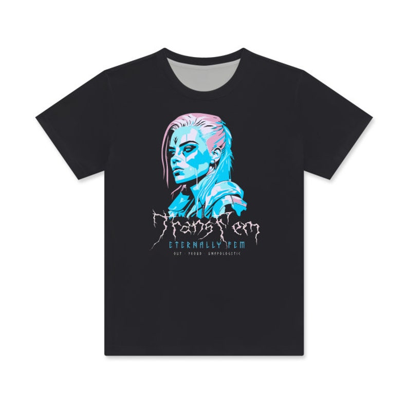 TransFem Metal Inspired Unisex Regular T-Shirt 100% Cotton image 2