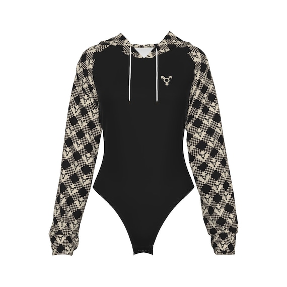 Elegant Transwoman's High Fashion Raglan Sleeve Hooded Elegant Transwoman's High Fashion Raglan Sleeve Hooded