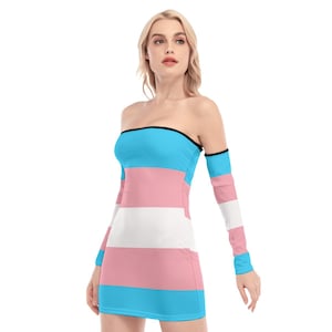 TransWomen&#39;s Pride Off-shoulder Back Lace-up Dress