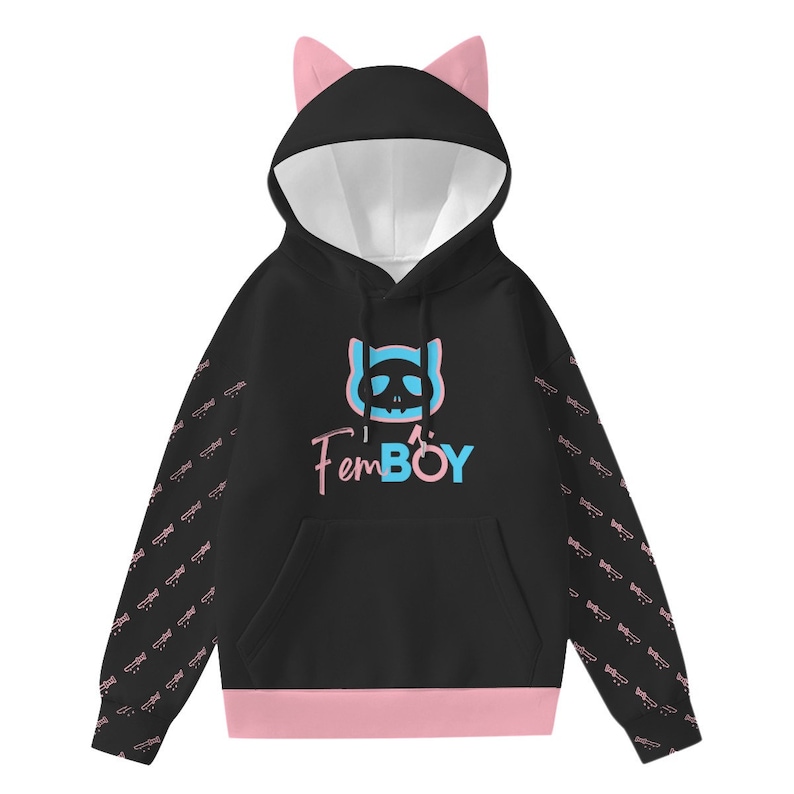 Femboy Hoodie With Cat Ears Etsy