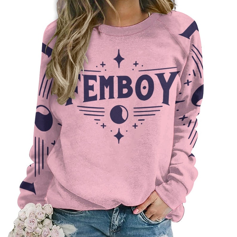 NOUVEAU Pull raglan à col rond Femboy image 1