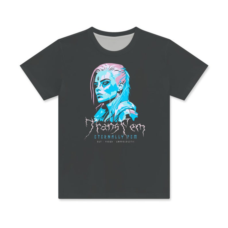 TransFem Metal Inspired Unisex Regular T-Shirt 100% Cotton image 3