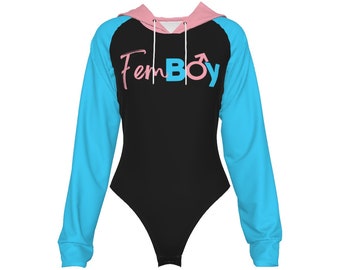 TOP SELLER: Trendy Femboy's Raglan Ärmel Kapuzen Body | Einzigartige Genderneutrale Mode