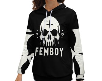 NOUVEAU* Sweat à capuche gothique Femboy à manches tombantes