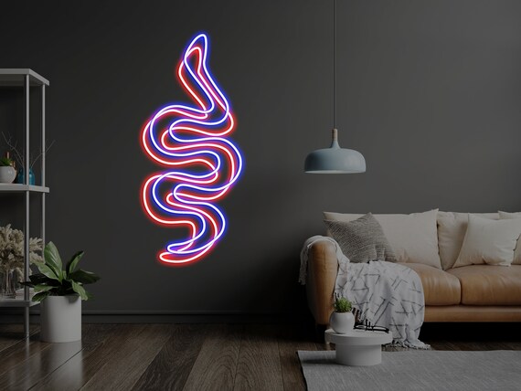 Neon Sign Anaglyph Snake Neon Sign Red and Blue Neon Sign Wall - Etsy