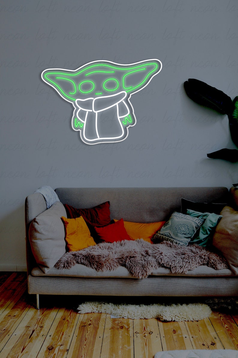 Baby Yoda Led Neon Sign Custom Neon Sign Yoda Led Light Etsy New Zealand
