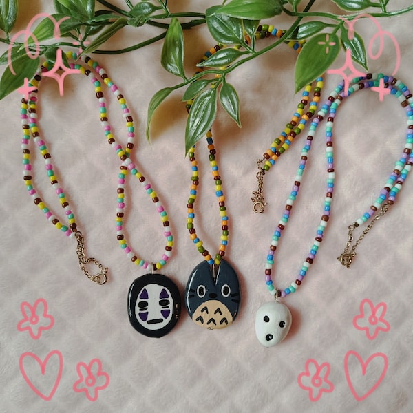 Cute Ghibli inspired necklaces - kidcore aesthetic