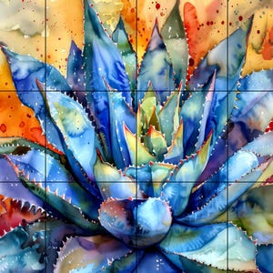 Agave 2 Desert Tile Murals Home Decor Wall Murals Backsplash Southwestern murals interior design kitchen murals