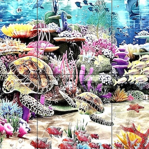 underwater scenes tropical fish murals home decor wall murals backsplash tiles interior design  bathroom murals sea creature murals 1
