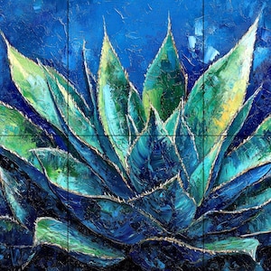 Agave 2 Desert Tile Murals Home Decor Wall Murals Backsplash Southwestern murals interior design kitchen murals