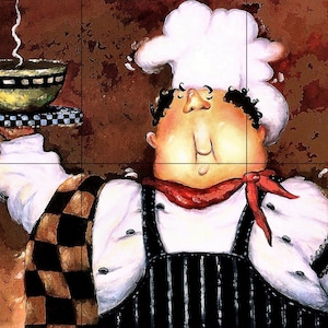 Funny Chefs Murals Home Decor Wall Murals Backsplash Interior Design Kitchen Murals Funny Chef Tile Mural 1