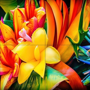 Flower mural 1 Home Decor Wall Murals Backsplash Interior Design Kitchen Murals Flower Murals Water  Murals Plant Murals