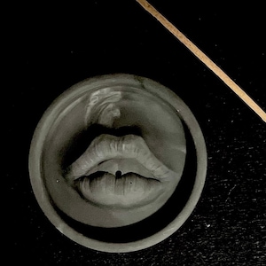 Cement Matt black  Incense burner incense sticks included