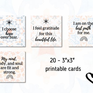 Printable Affirmation Cards | Self Esteem Affirmation | Positivity ...