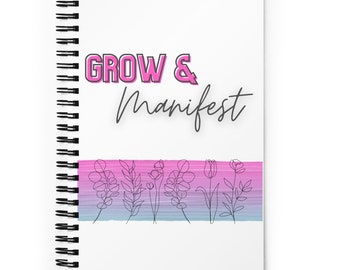 Grow & Manifest | Affirmation Journal | Manifestation Journal | Positive Affirmations | Blank Notebook | Blank Journal | Gratitude Journal