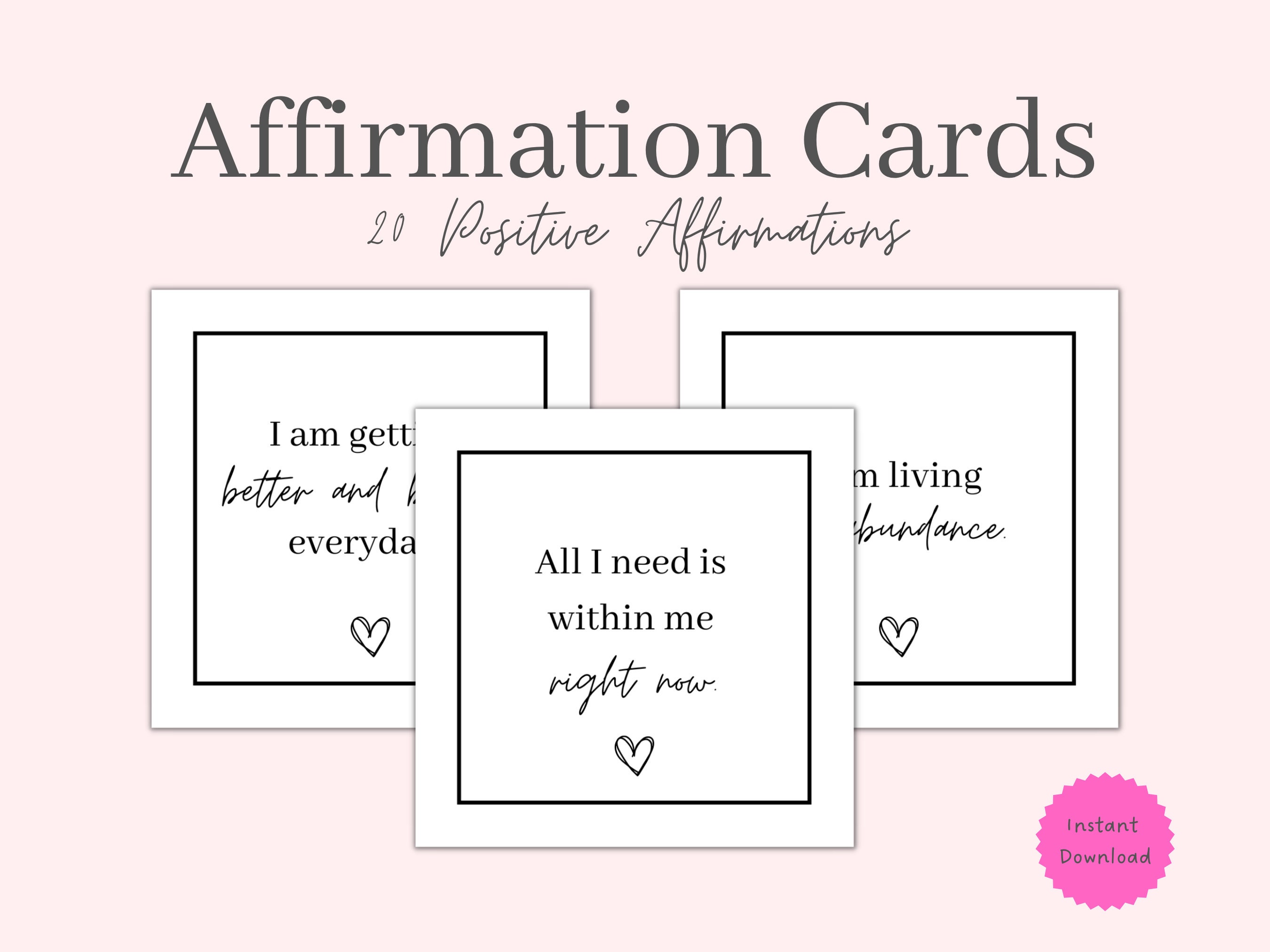Positive Affirmation Cards Printable Manifestation Card - Etsy