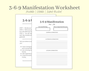 Diário de Manifestação Digital 369 | Diário Afirmativo | Modelo de afirmação | Diário de Manifestação | Planejador Diário | Planejador Mensal |