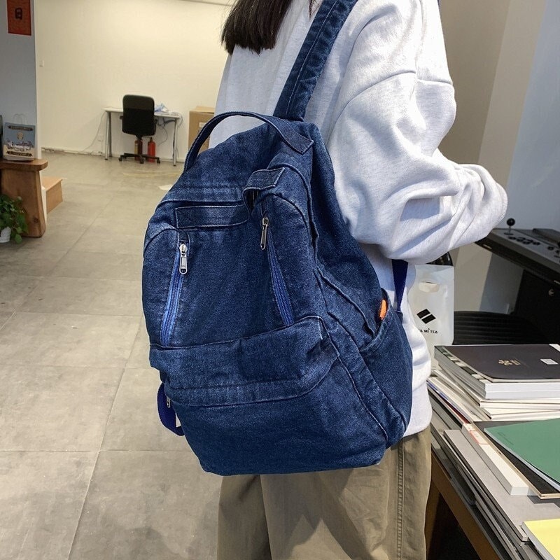 Topper Denim Casual Backpack  School Bag  College Bag  Laptop Bag for  BoysGirls  MenWomen 20 ltrs  Navy Blue 20 L Backpack Denim Blue   Price in India  Flipkartcom