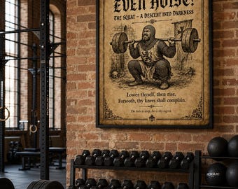 Dost Thou Even Hoist Poster, Mittelalter Gym Wand Kunst, Lustiger Gewichtheber Print, Garage Gym Deco