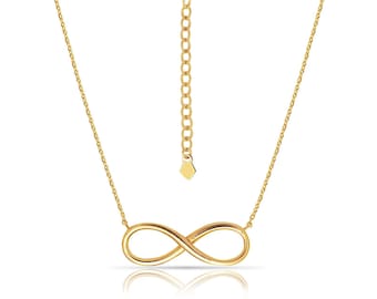 Infinity Love Necklace 16"-18" Chain Solid 14k Yellow/White/Rose Gold