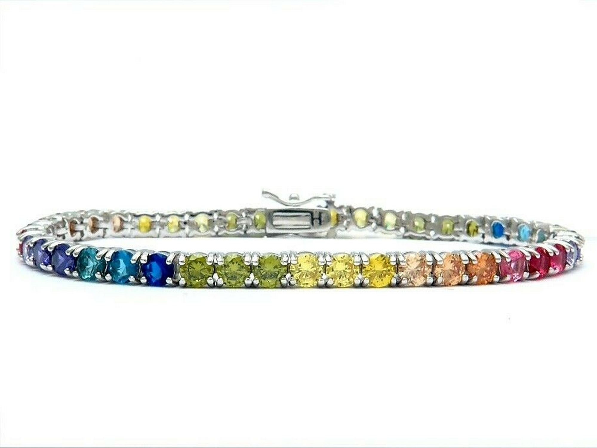 Rainbow Moonstone 925 Sterling Silver Bracelet  Fame Jewels  Soumya  Creations