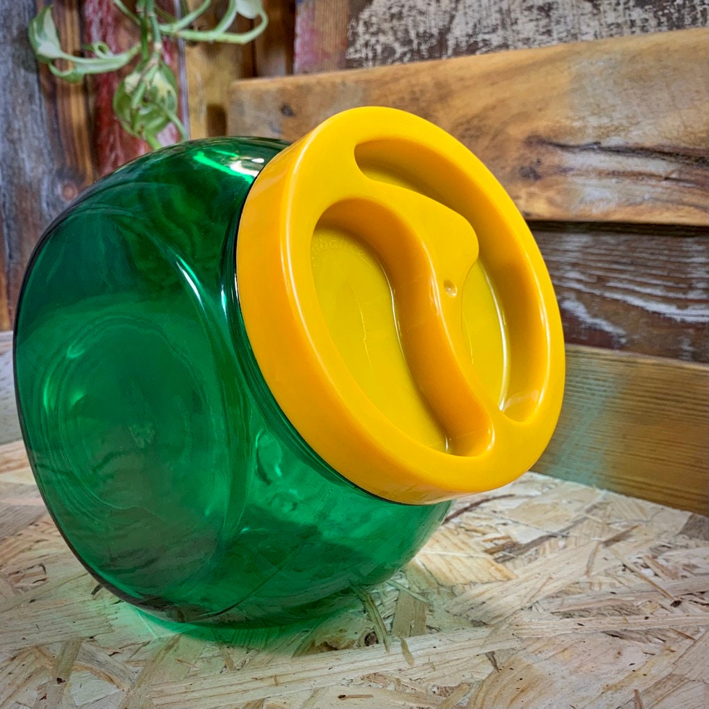 Bonbonnière Vintage en Verre Teinté Vert. Pasabahce.