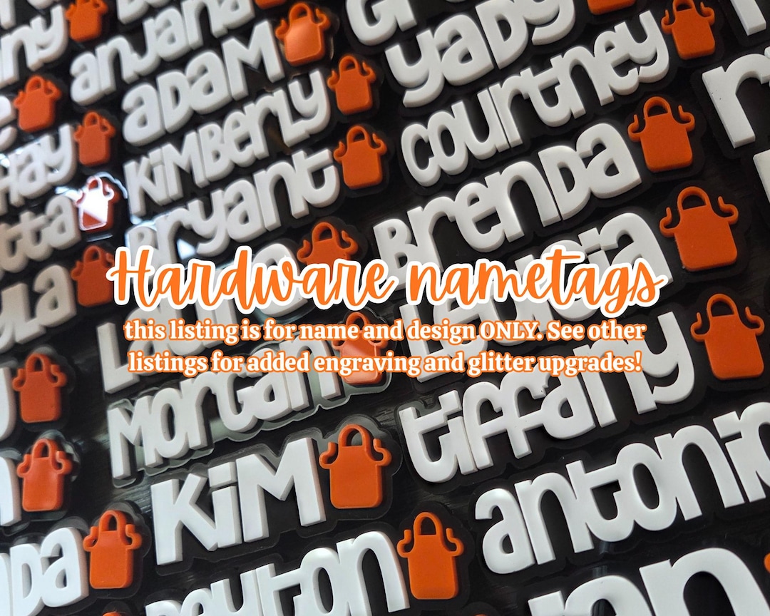 Hardware Name-tags | Name + Design Only - Etsy