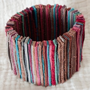 Leather elastic cuff bracelet