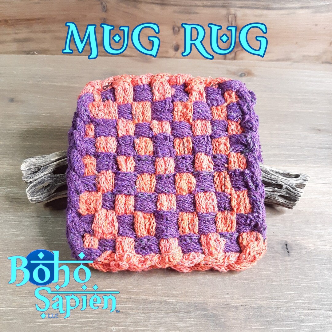 Purple and Orange Rag Rug for Your Mug Eco-friendly Craft NO Landfills ...